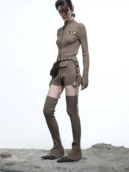 Lunar Node Beaded Lace Knit Cropped Cardigan