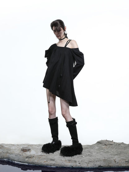 NN NORTH NODE Lunar Shoulder Draped Knit Tunic