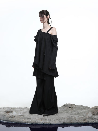 NN NORTH NODE Lunar Shoulder Draped Knit Tunic