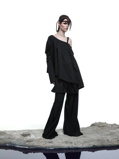 Lunar Shoulder Draped Knit Tunic