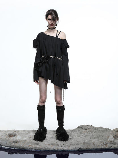 NN NORTH NODE Lunar Shoulder Draped Knit Tunic