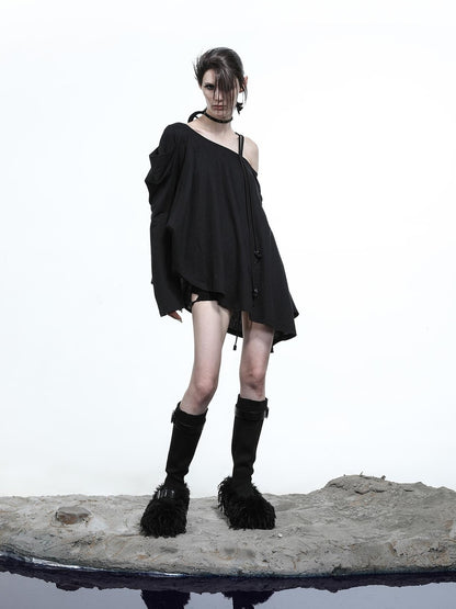 NN NORTH NODE Lunar Shoulder Draped Knit Tunic