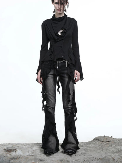 Lycocell Asymmetrical Hem Knit Cardigan