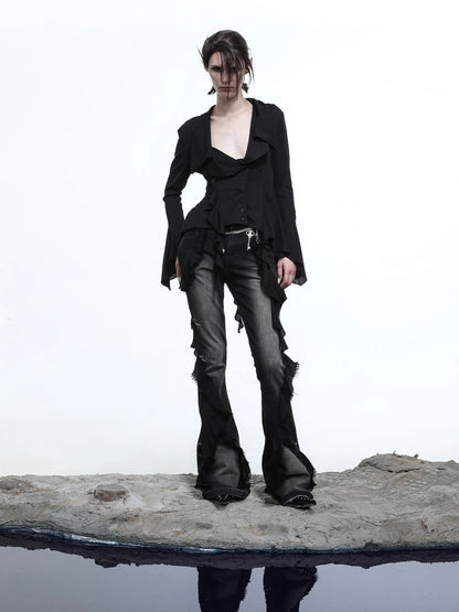 Lycocell Asymmetrical Hem Knit Cardigan