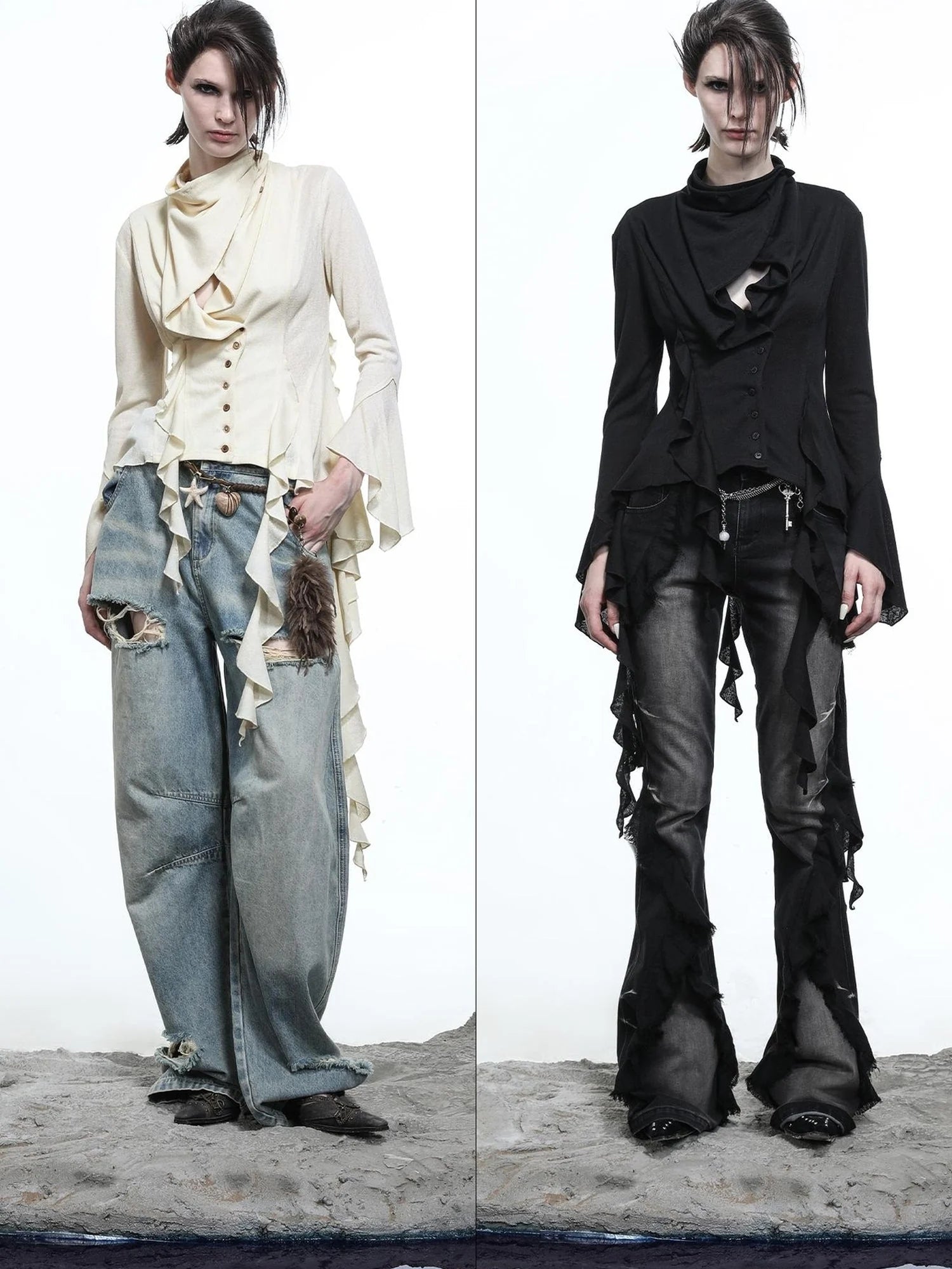 Lycocell Asymmetrical Hem Knit Cardigan