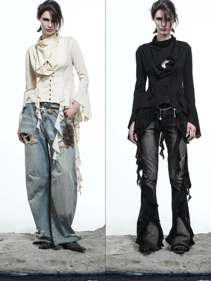 Lycocell Asymmetrical Hem Knit Cardigan