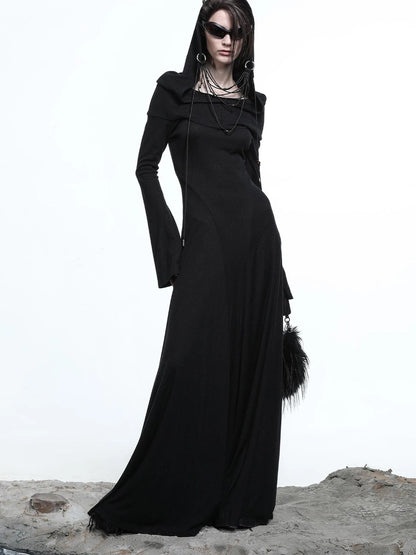 Lyocell Hooded Maxi Dress with Convertible Styles