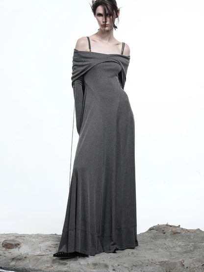 Lyocell Hooded Maxi Dress with Convertible Styles