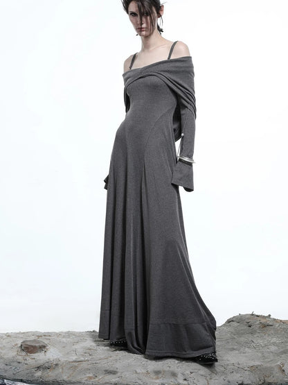 Lyocell Hooded Maxi Dress with Convertible Styles
