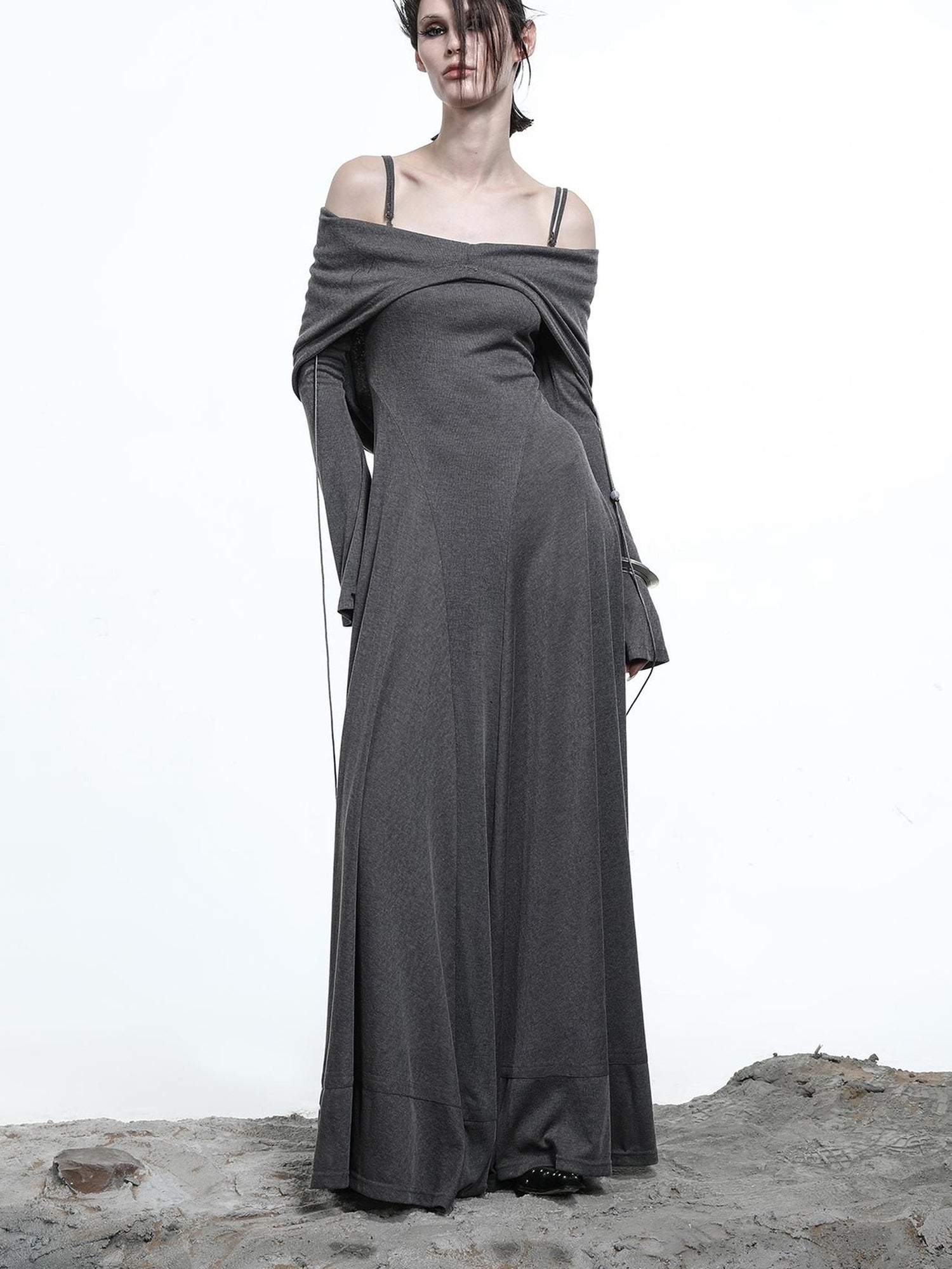 NN NORTH NODE Lyocell Hooded Maxi Dress with Convertible Styles