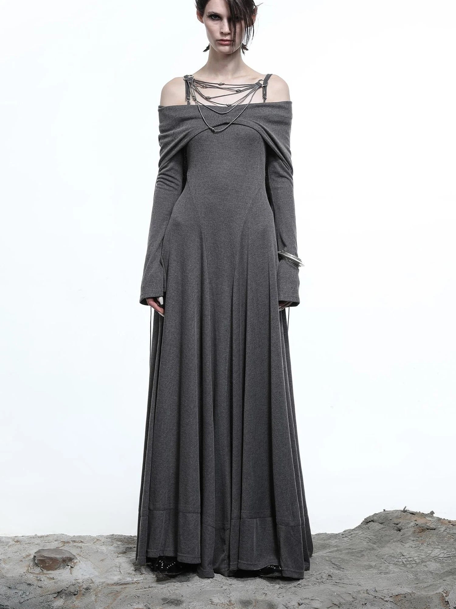 Lyocell Hooded Maxi Dress with Convertible Styles