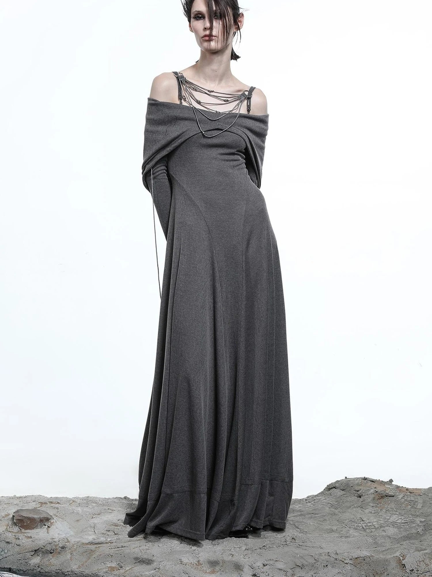 Lyocell Hooded Maxi Dress with Convertible Styles