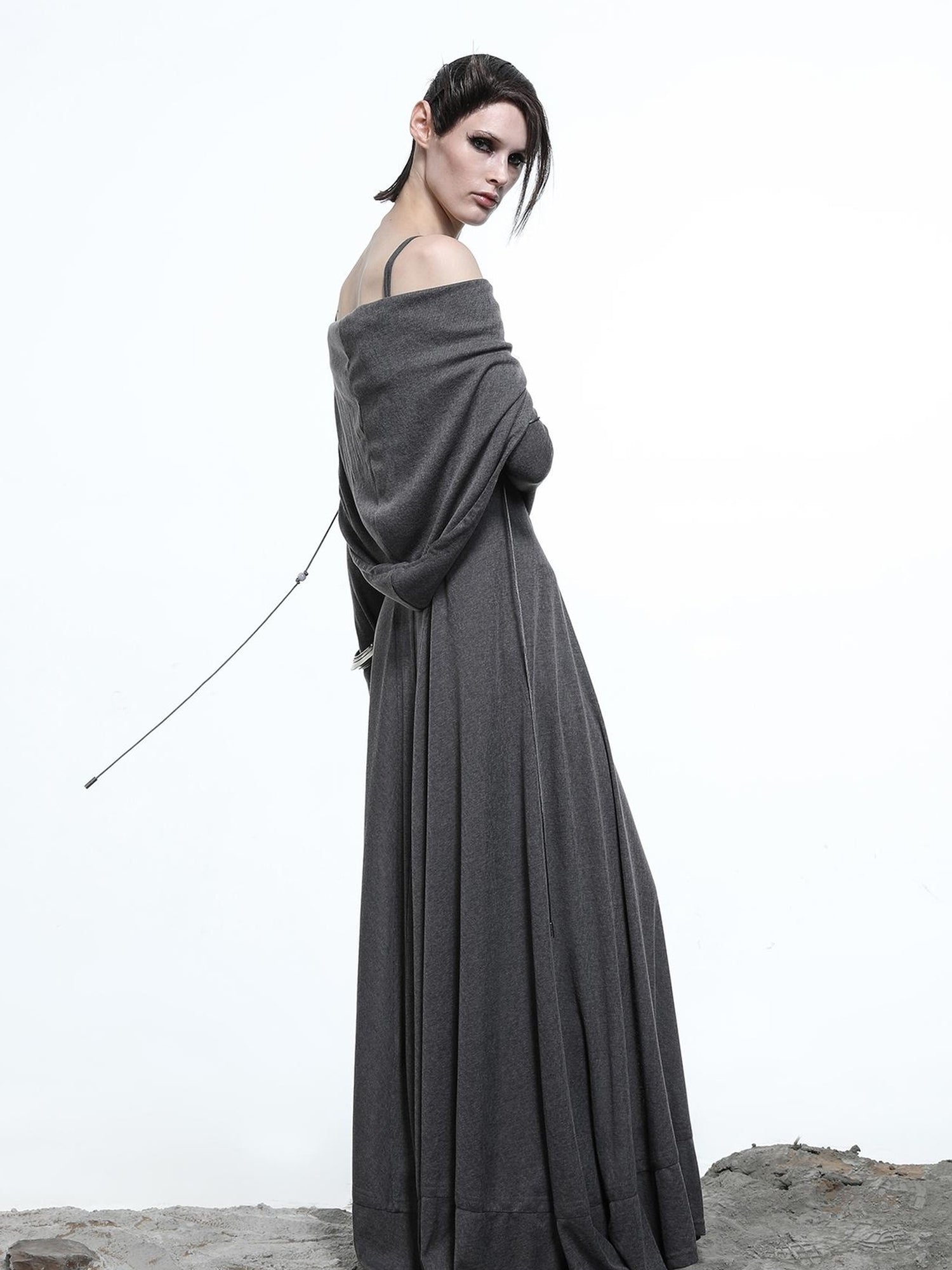 NN NORTH NODE Lyocell Hooded Maxi Dress with Convertible Styles