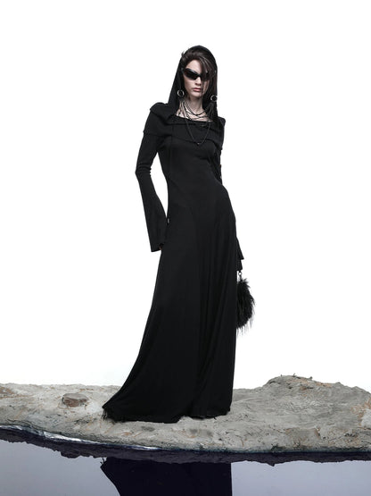 Lyocell Hooded Maxi Dress with Convertible Styles