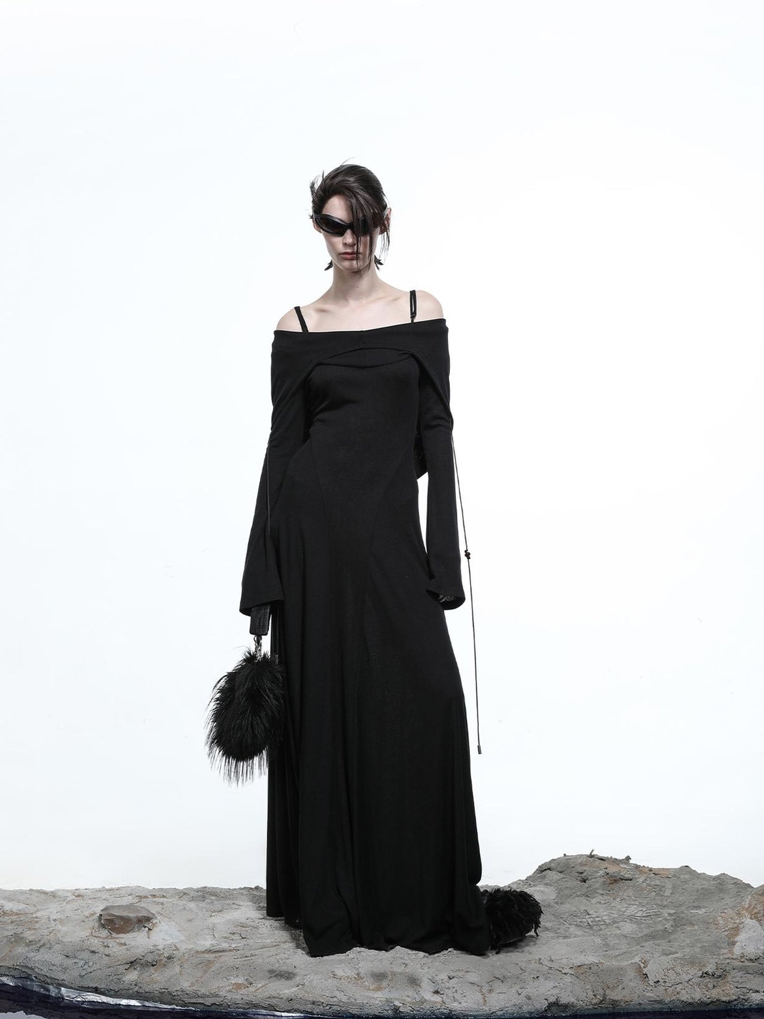 NN NORTH NODE Lyocell Hooded Maxi Dress with Convertible Styles