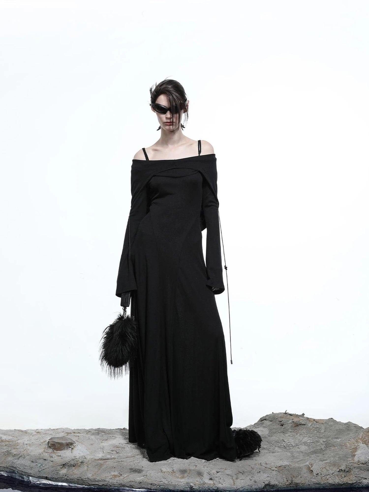 Lyocell Hooded Maxi Dress with Convertible Styles