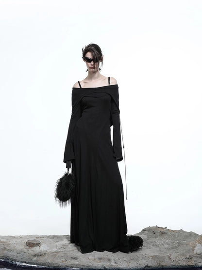 Lyocell Hooded Maxi Dress with Convertible Styles