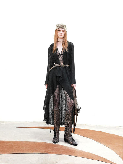 UpdateNN NORTH NODE Mesh Patchwork Linen Shirt Jacket
