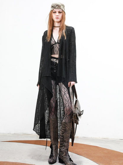 UpdateNN NORTH NODE Mesh Patchwork Linen Shirt Jacket
