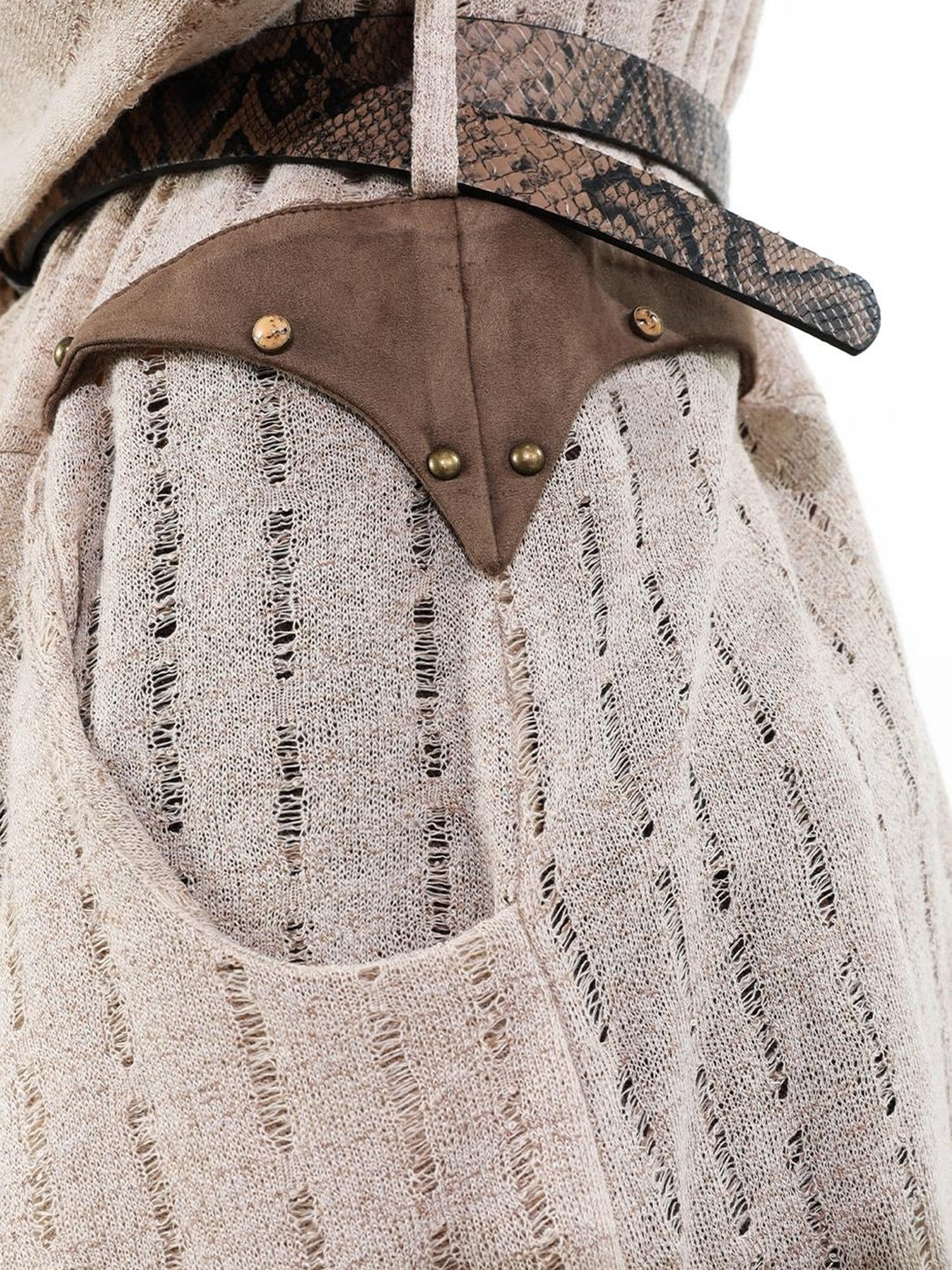 UpdateNN NORTH NODE Mesh Patchwork Linen Shirt Jacket