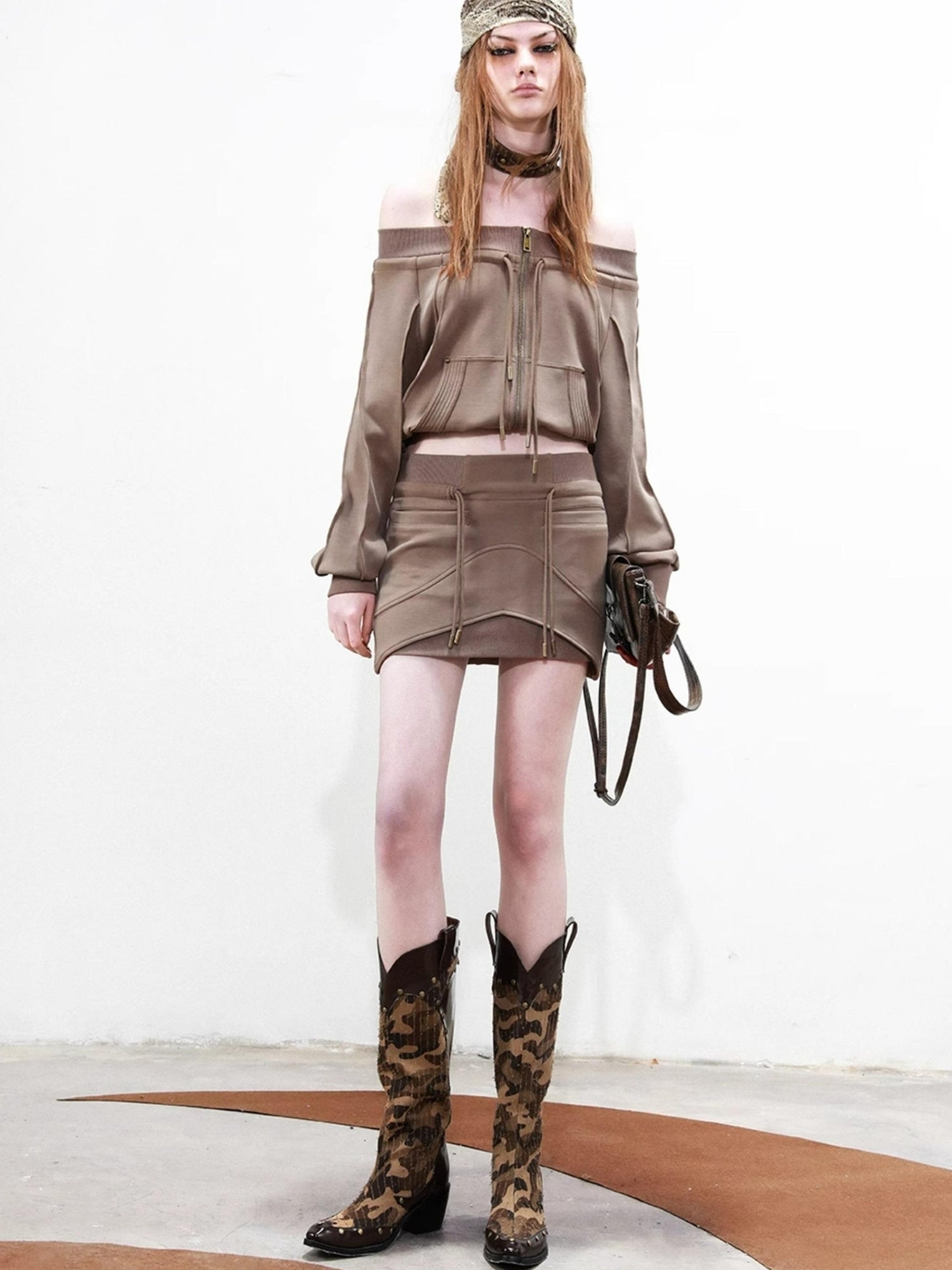 UpdateNN NORTH NODE Mid Calf Camo Rivet Combat Boots