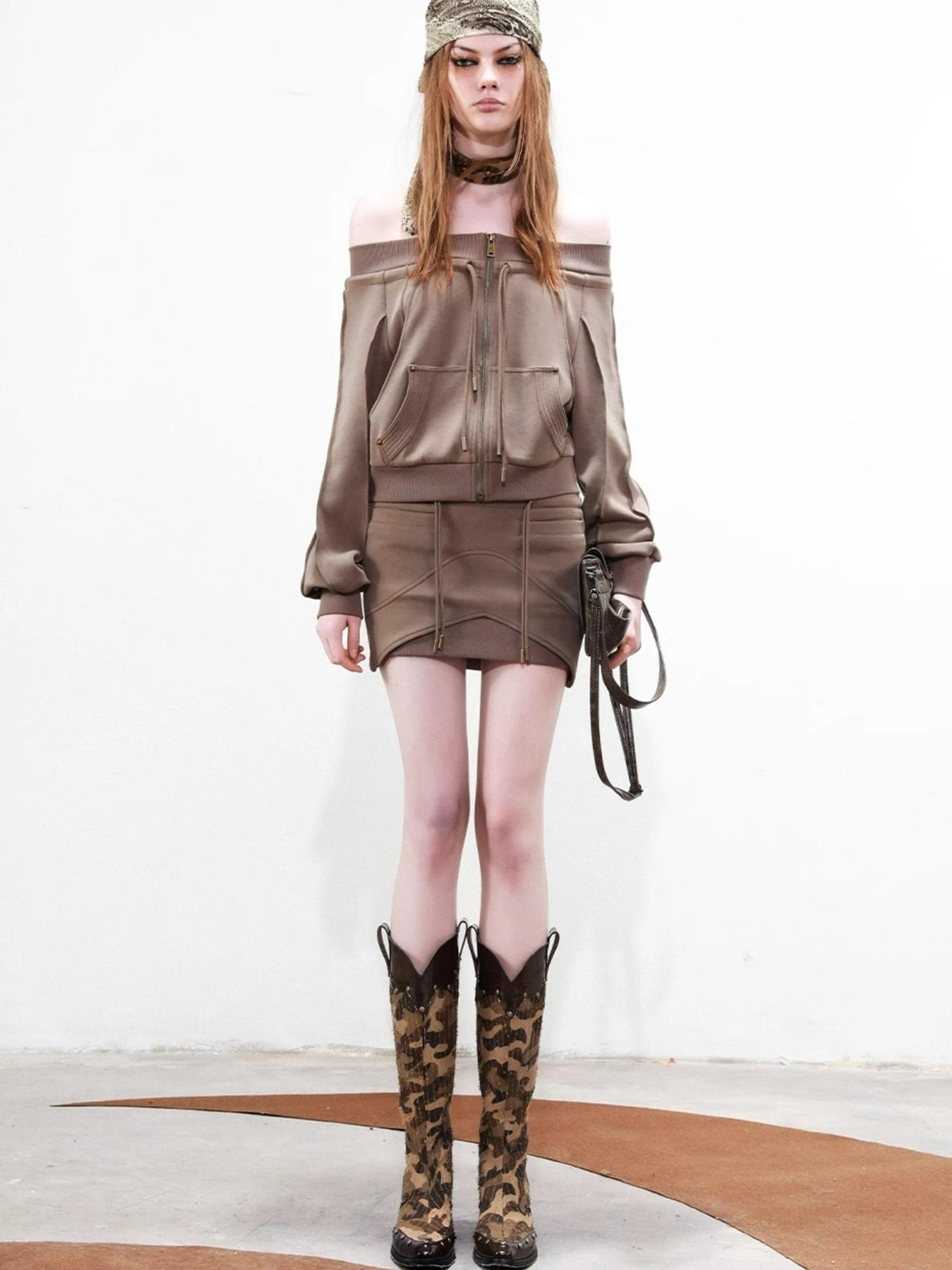 UpdateNN NORTH NODE Mid Calf Camo Rivet Combat Boots