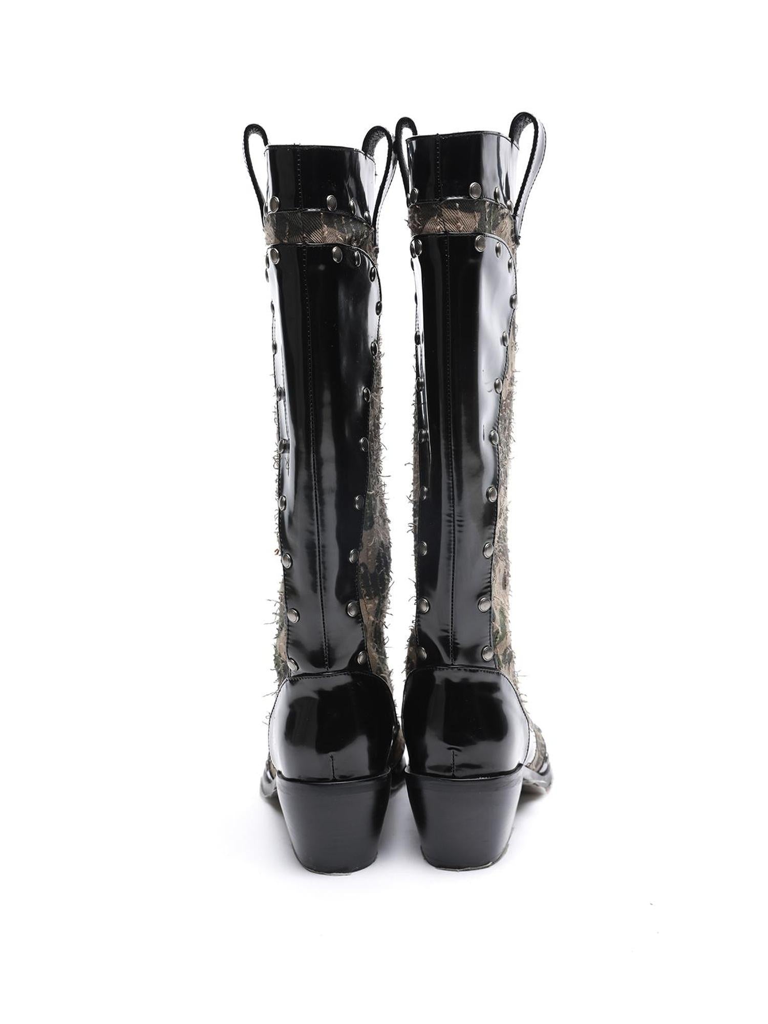 UpdateNN NORTH NODE Mid Calf Camo Rivet Combat Boots