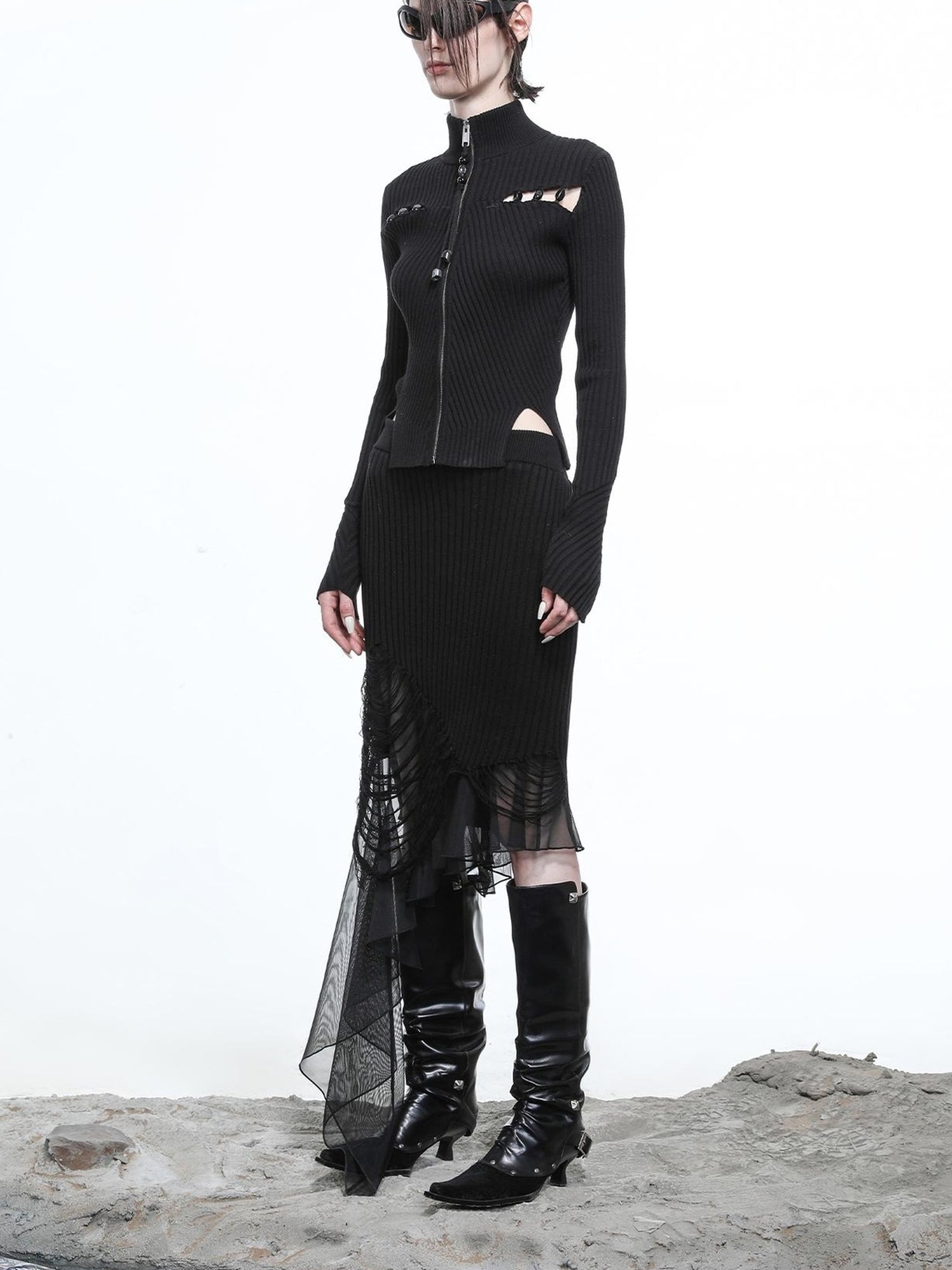 NN NORTH NODE Moon Priestess Stacked Heel Boots