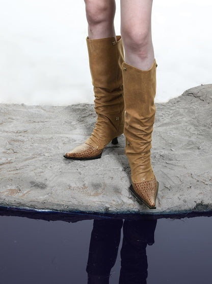 NN NORTH NODE Moon Priestess Stacked Heel Boots