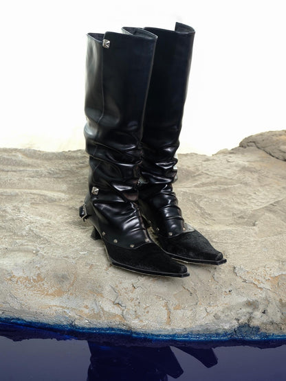NN NORTH NODE Moon Priestess Stacked Heel Boots