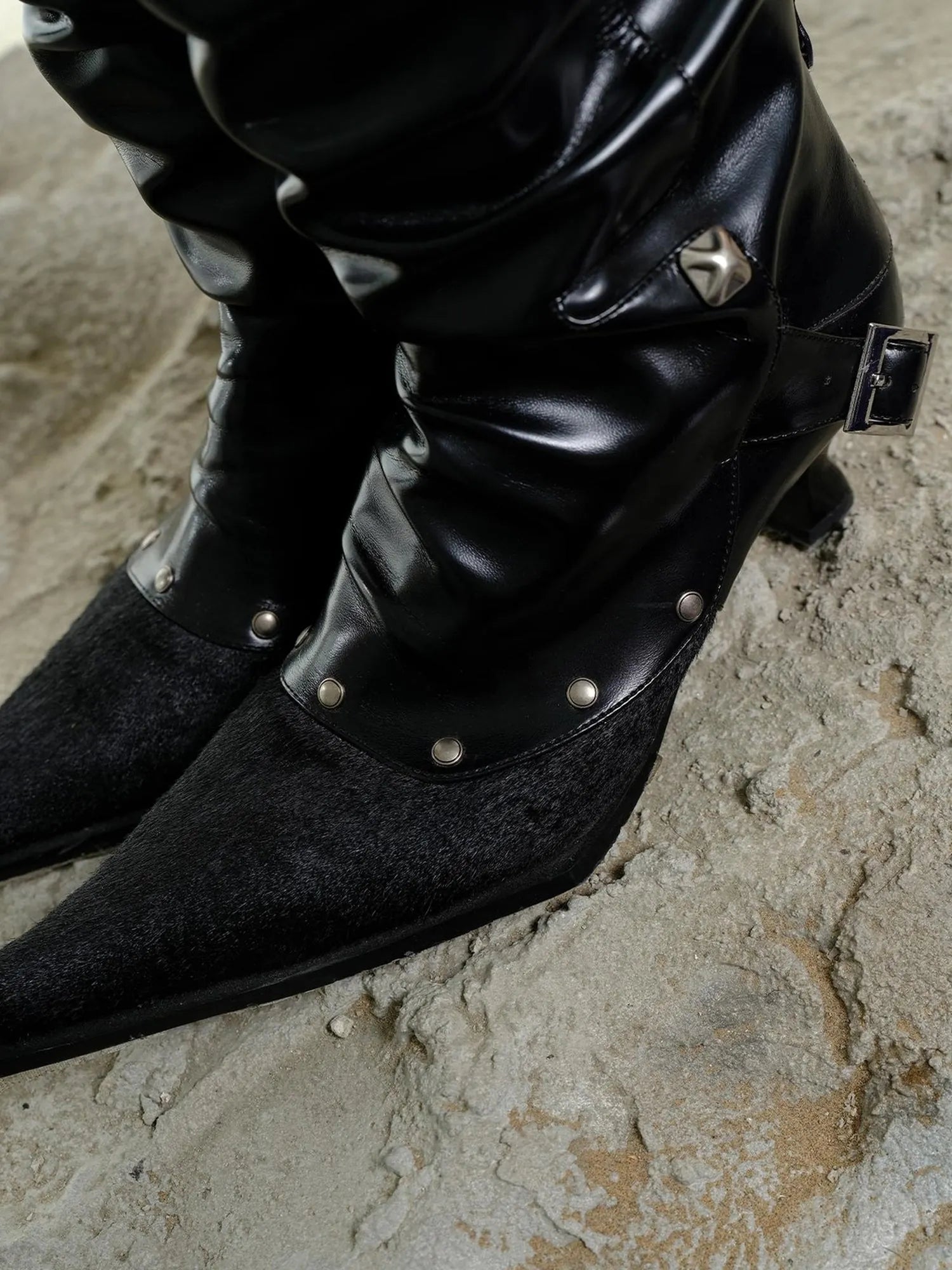 Moon Priestess Stacked Heel Boots