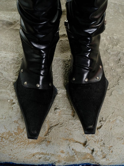 Moon Priestess Stacked Heel Boots