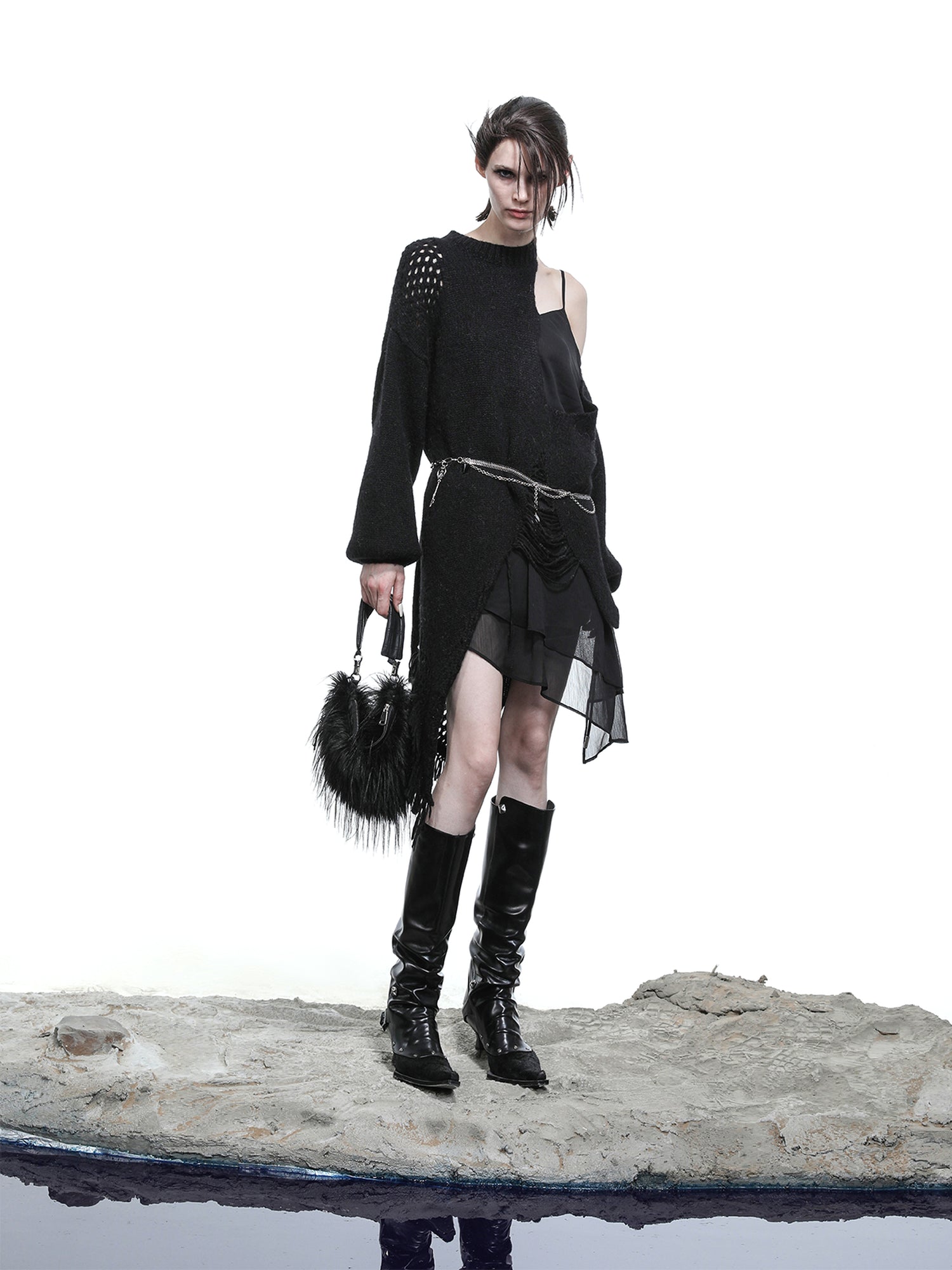 NN NORTH NODE Moon Priestess Stacked Heel Boots