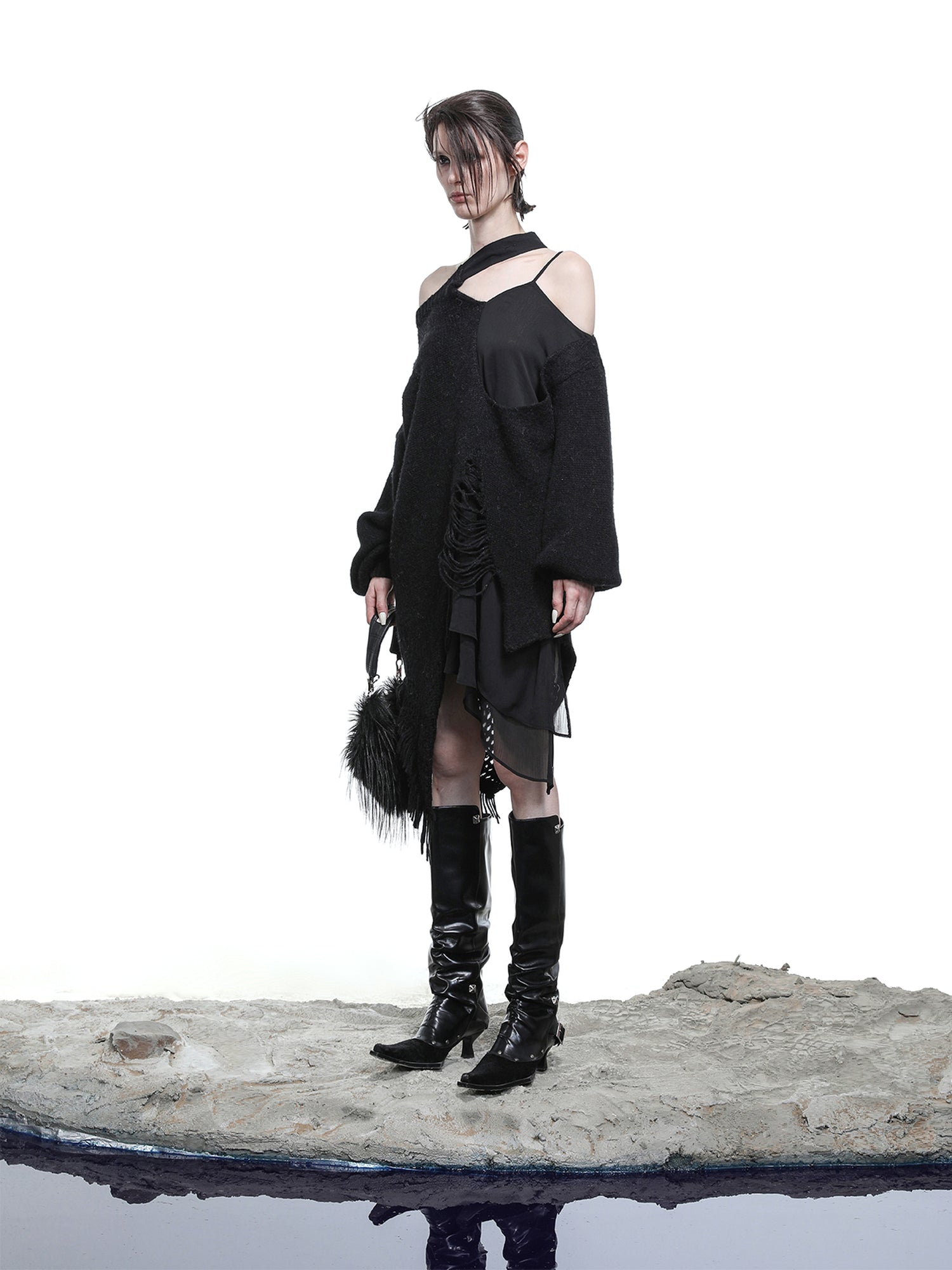 NN NORTH NODE Moon Priestess Stacked Heel Boots