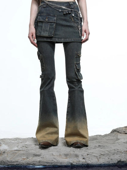 Moon Priestess Washed Denim Culottes