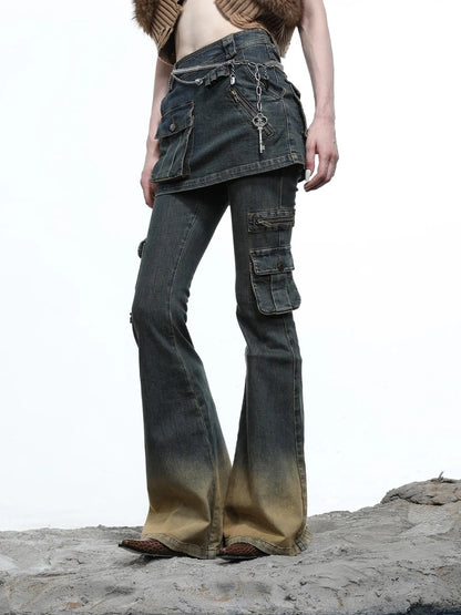 Moon Priestess Washed Denim Culottes