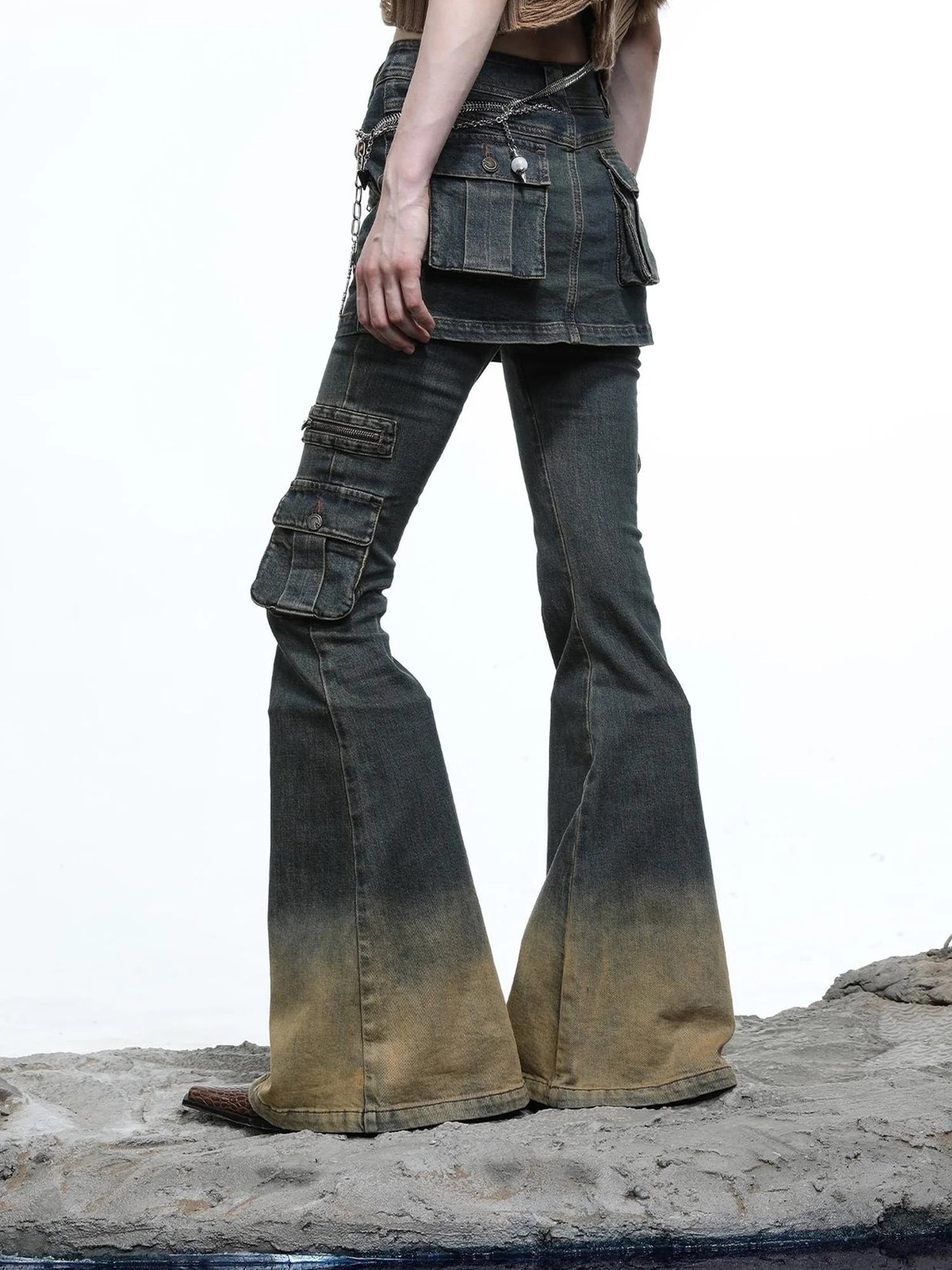 Moon Priestess Washed Denim Culottes