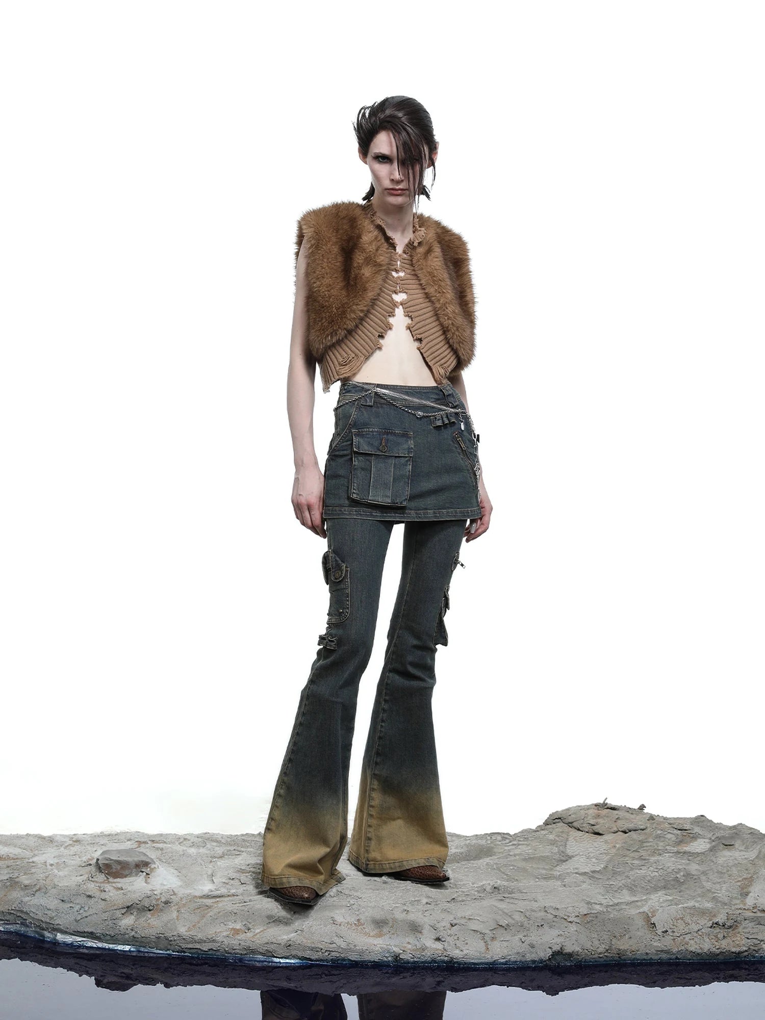 Moon Priestess Washed Denim Culottes