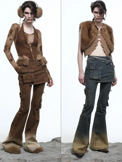 Moon Priestess Washed Denim Culottes