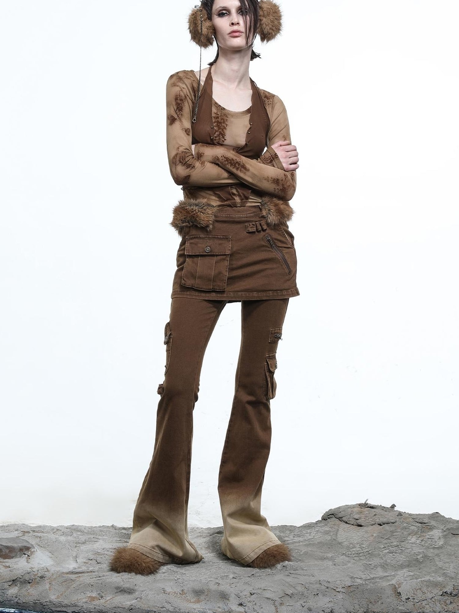 NN NORTH NODE Moon Priestess Washed Denim Culottes