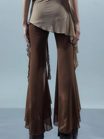Multi Layer Mesh Gradient Wide Leg Pants