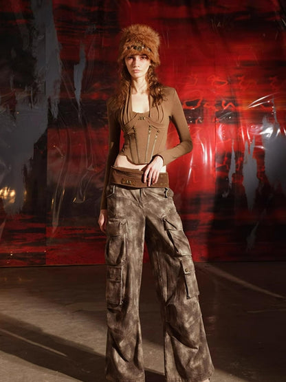 UpdateNN NORTH NODE Multi Textured Gemini Bustier Top