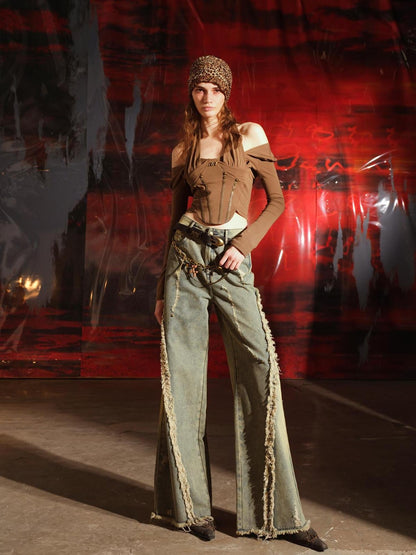 UpdateNN NORTH NODE Multi Textured Gemini Bustier Top