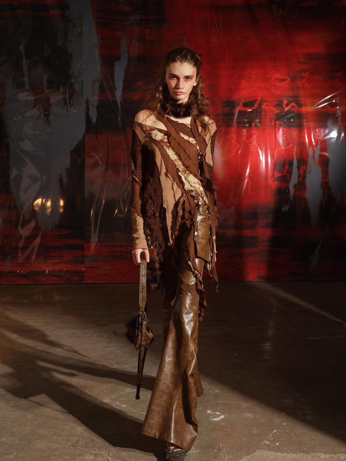 UpdateNN NORTH NODE Multi Textured Patchwork Wasteland Top