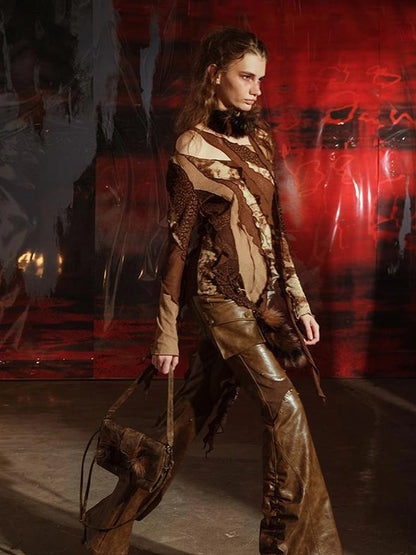 Multi Textured Patchwork Wasteland Top