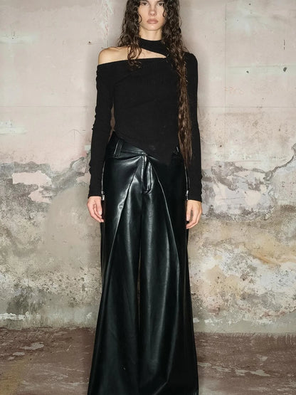 Off Shoulder Ribbed Knit Top