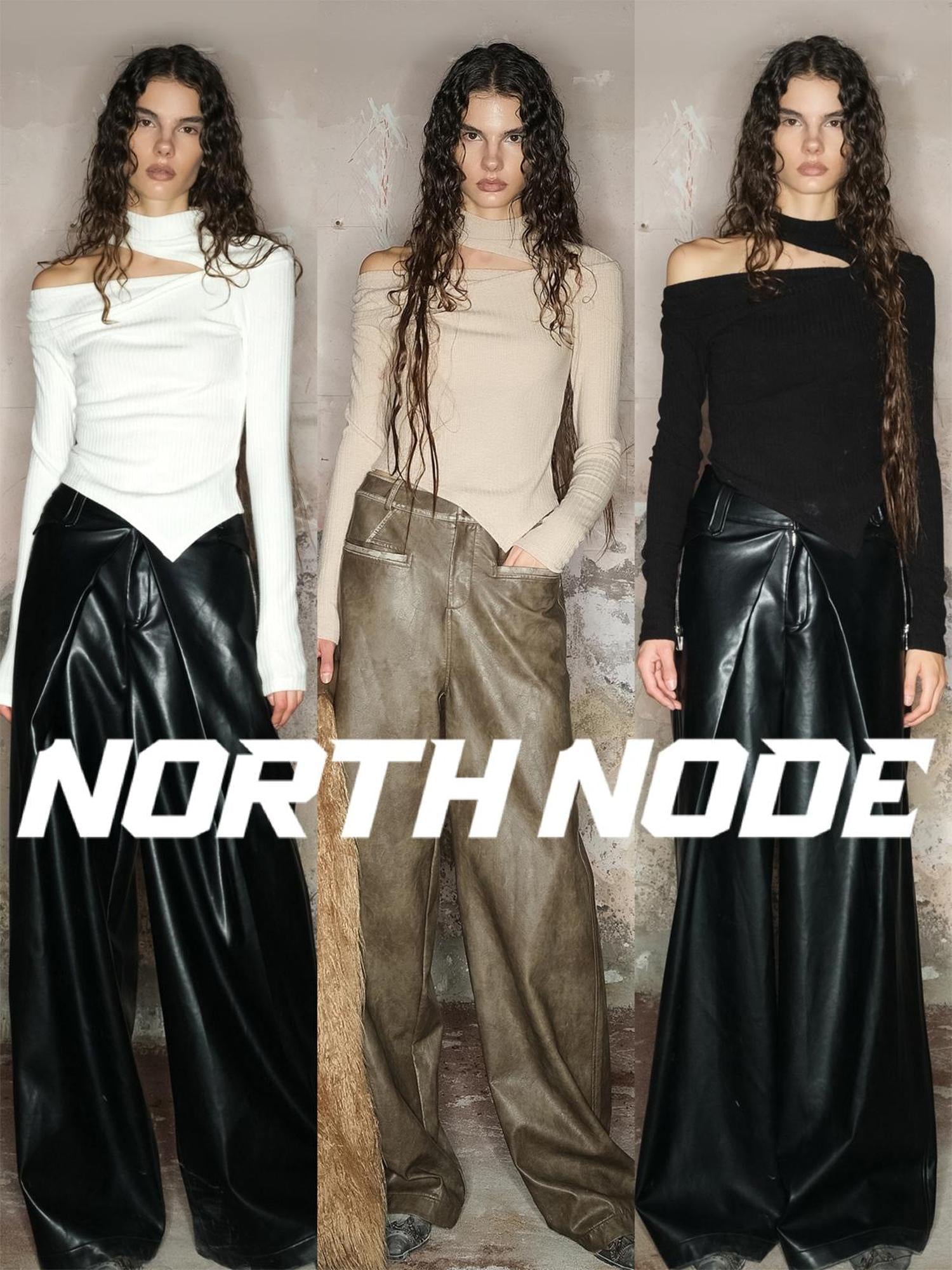 UpdateNN NORTH NODE Off Shoulder Ribbed Knit Top