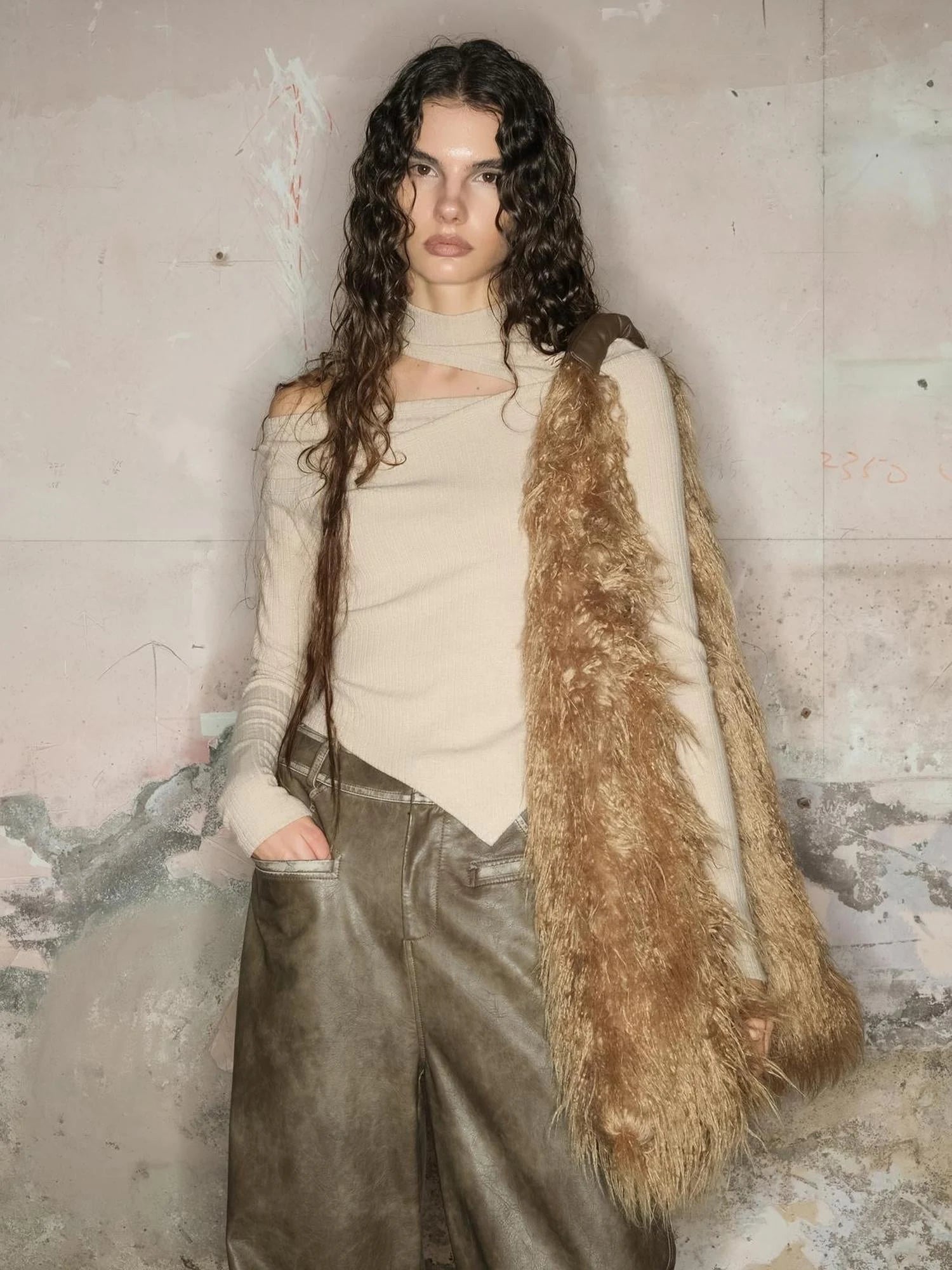 Off Shoulder Ribbed Knit Top