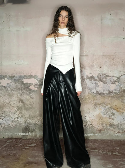 Off Shoulder Ribbed Knit Top