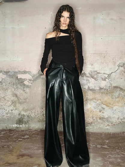 Off Shoulder Ribbed Knit Top